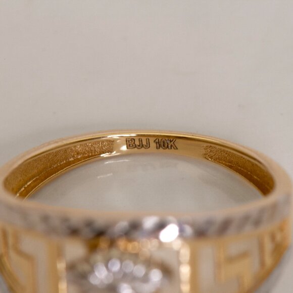 10K Yellow & White Gold Two Tone Medusa Greek Goddess Ring Stamped 10K Sz 7.25 - Picture 9 of 12